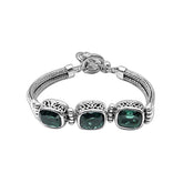 SB-0900-GQ Sterling Silver Bracelet With Green Quartz Jewelry Bali Designs Inc